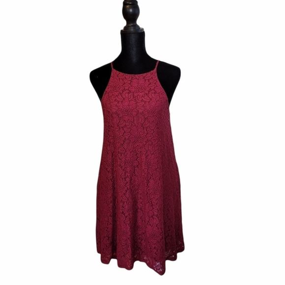 𝅺WILD Daisy Burgundy Lace Dress - Picture 1 of 10